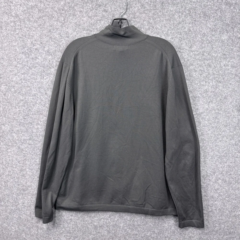Banana Republic Quarter Zip Sweater XL Dark Gray Olefin Nylon Mock Neck Pullover